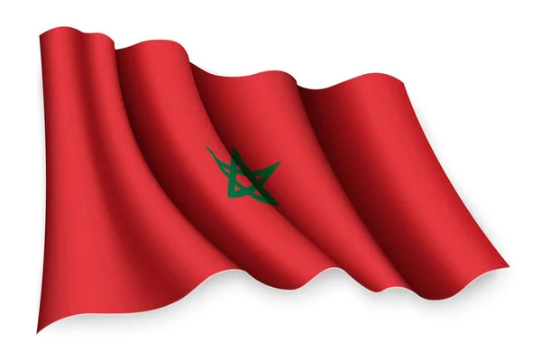Realistisches Fahnenschwenken Von Marokko — Stockvektor