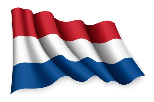 Realistyczna Flaga Falująca Niderlandów — Wektor stockowy