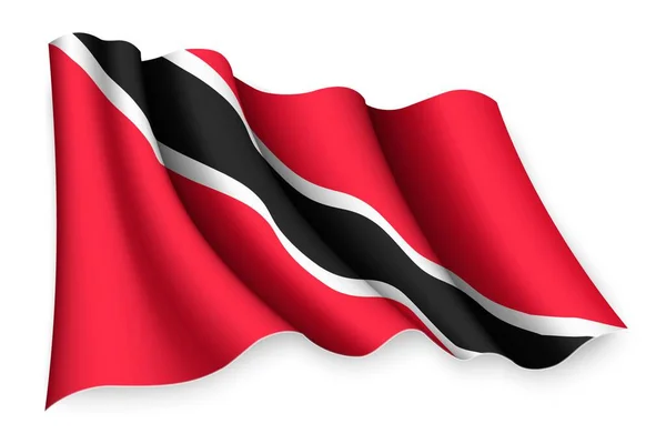 Trinidad Tobago Nun Gerçekçi Bayrağı — Stok Vektör