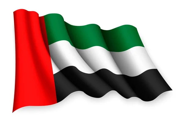 Birleşik Arap Emirlikleri Nin Gerçekçi Bayrağı — Stok Vektör