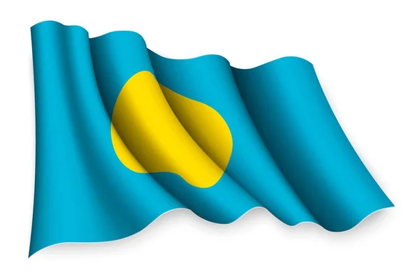 Realistická Vlajka Palau — Stockový vektor