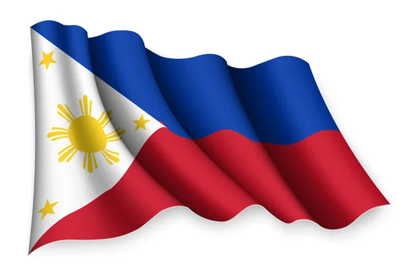 现实地挥动菲律宾国旗 — 图库矢量图片