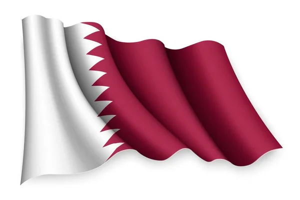 Bandiera Sventolando Realistica Del Qatar — Vettoriale Stock