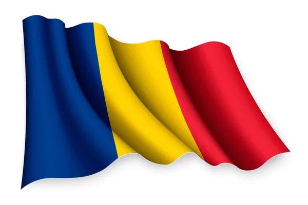 现实地挥动罗马尼亚国旗 — 图库矢量图片