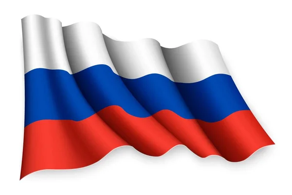 Realistic Waving Flag Russia — Stock Vector