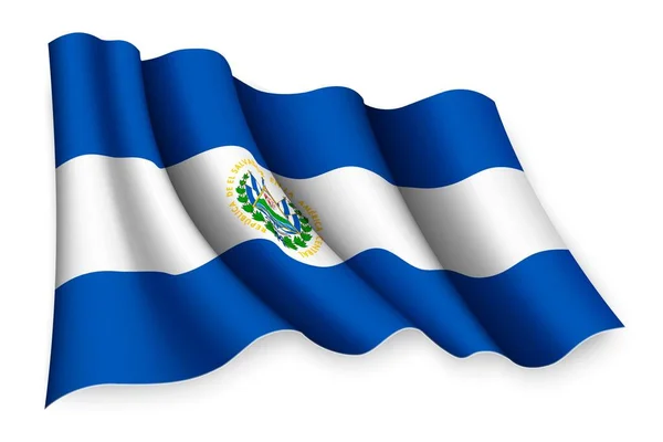 Реалістичний Махаючий Прапор Сальвадору — стоковий вектор
