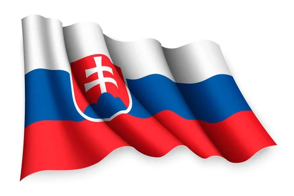Реалистичный Флаг Словакии — стоковый вектор