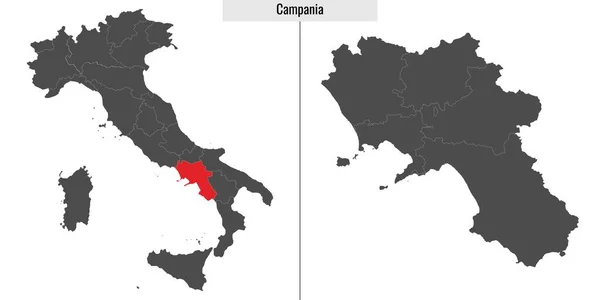 Mappa Campania Provincia Italia Posizione Sulla Mappa Italiana — Vettoriale Stock