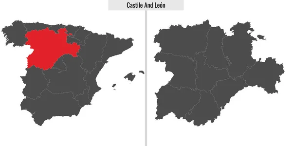 Kaart Van Castilië Leon Autonome Gemeenschap Van Spanje Locatie Spaanse — Stockvector