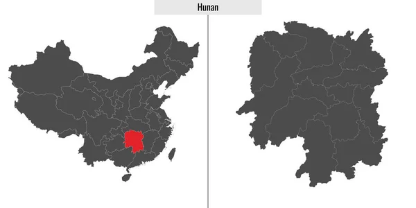 Map Hunan Province China Location Chinese Map — Stock Vector