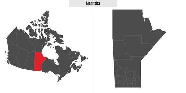 Χάρτης Της Επαρχίας Manitoba Του Καναδά Και Τοποθεσία Στον Καναδικό — Διανυσματικό Αρχείο