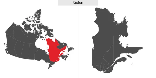 加拿大魁北克省地图和加拿大地图上的位置 — 图库矢量图片