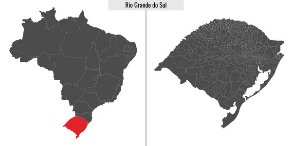 Kaart Van Rio Grande Sul Staat Brazilië Locatie Kaart Van — Stockvector