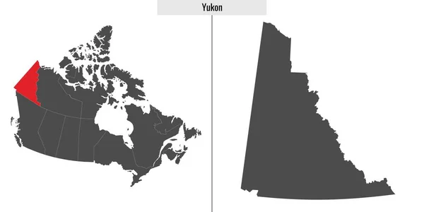 Mappa Provincia Yukon Del Canada Posizione Sulla Mappa Canadese — Vettoriale Stock