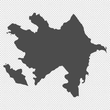 Yüksek detaylı izole harita - Azerbaycan