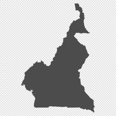 Yüksek detaylı izole harita - Kamerun