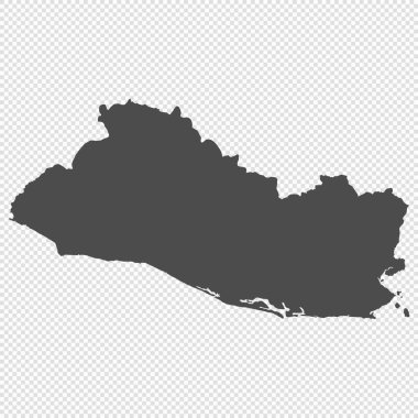 Yüksek detaylı izole harita - El Salvador