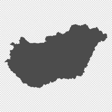 Yüksek detaylı izole harita - Macaristan