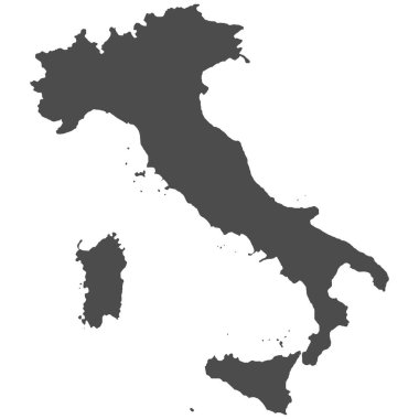 Yüksek detaylı izole harita - İtalya