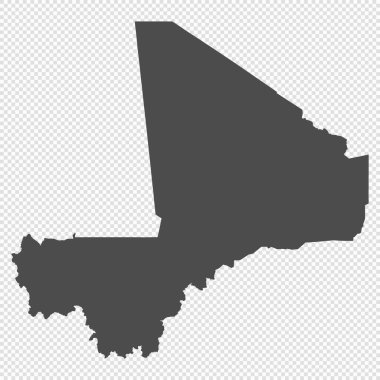 Yüksek detaylı izole harita - Mali