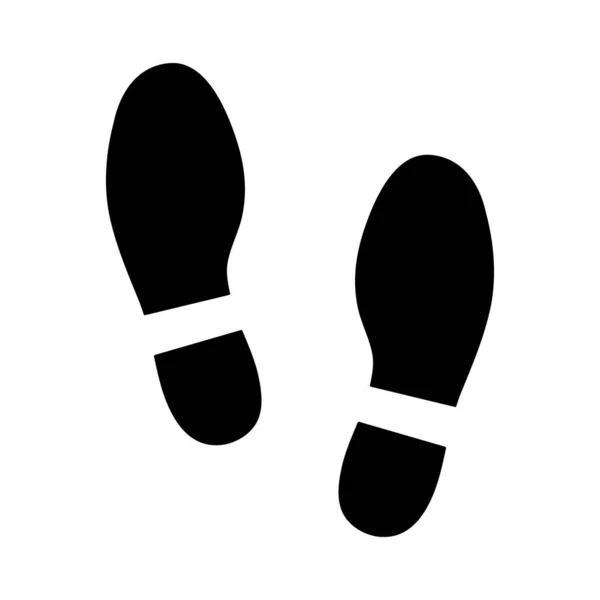 Sapatos Humanos Pegadas Ícone Isolado Fundo Branco — Vetor de Stock