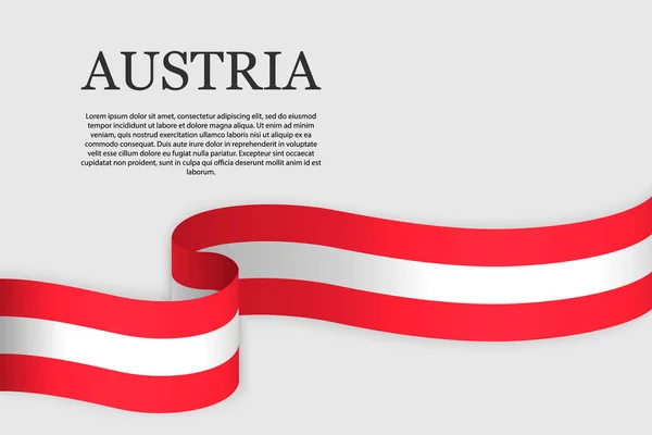 Bandiera Nastro Dell Austria Sfondo Astratto — Vettoriale Stock