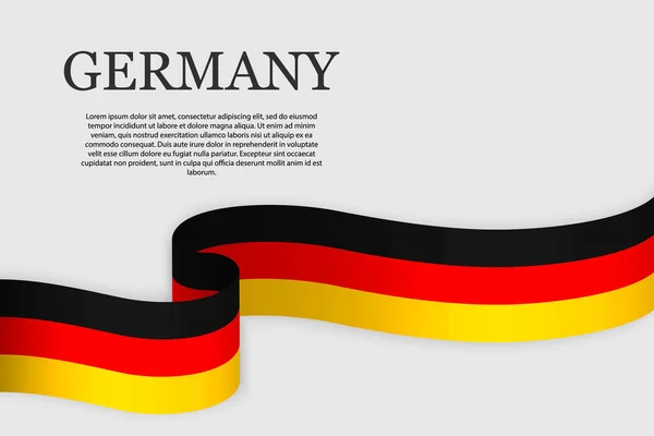 stock vector Ribbon flag of Germany . Abstract background