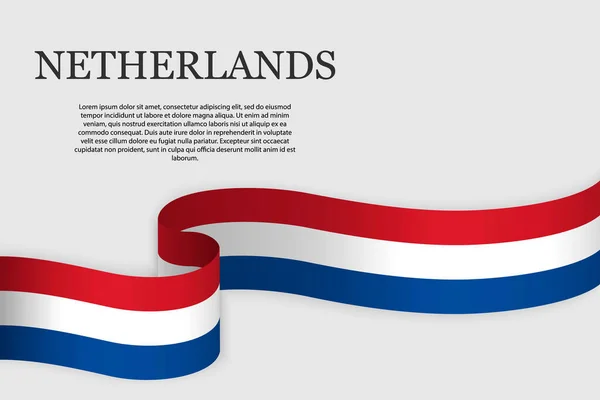 Ribbon Flag Netherlands Abstract Background — Stock Vector