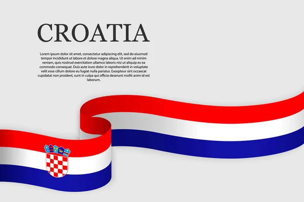 Bandeira Fita Croácia Contexto Abstrato — Vetor de Stock