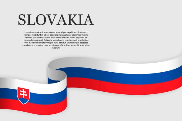 Lintvlag Van Slowakije Abstracte Achtergrond — Stockvector