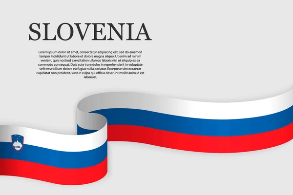 Bandeira Fita Eslovénia Contexto Abstrato — Vetor de Stock