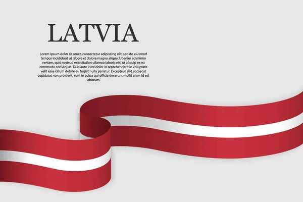Bandera Cinta Letonia Fondo Abstracto — Vector de stock