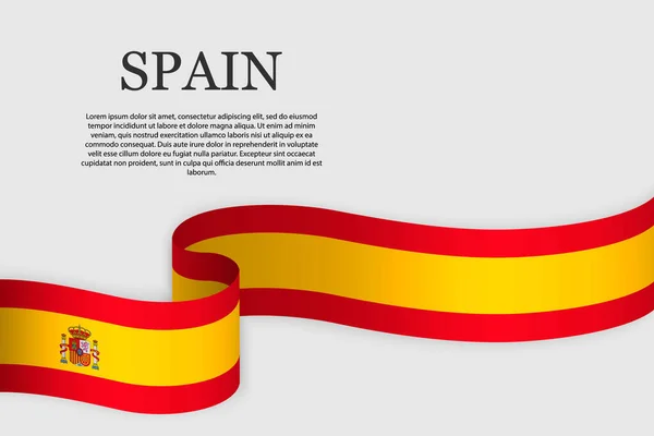 Ruban Drapeau Espagne Contexte Abstrait — Image vectorielle