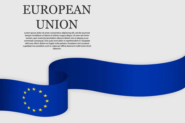 Flaga Wstążki Unii Europejskiej Streszczenie Tła — Wektor stockowy