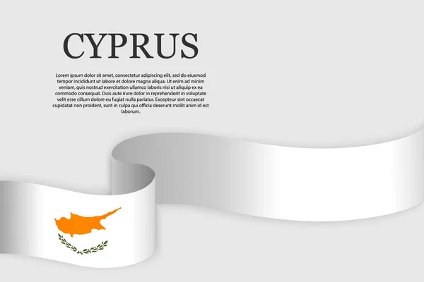 Σημαία Κορδέλα Της Κύπρου Αφηρημένο Φόντο — Διανυσματικό Αρχείο