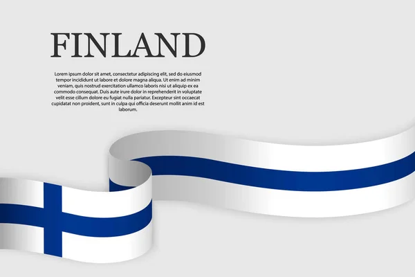Ribbon Flag Finland Abstract Background — Stock Vector