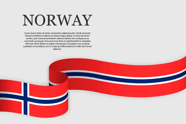 Ribbon Flag Norway Abstract Background — Stock Vector