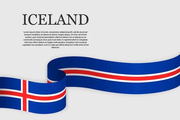 Ленточный Флаг Исландии Абстрактный Фон — стоковый вектор