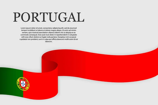 Σημαία Κορδέλα Της Πορτογαλίας Αφηρημένο Φόντο — Διανυσματικό Αρχείο