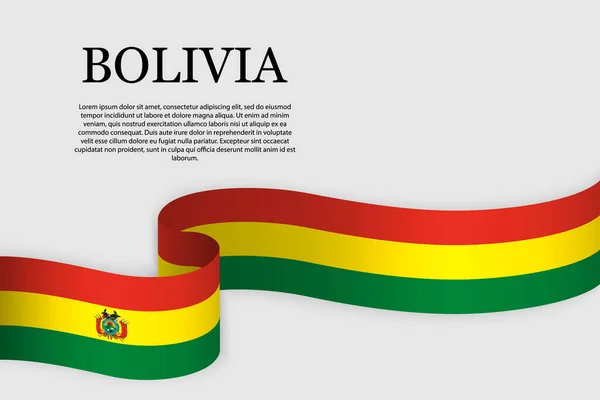 Bolivya Nın Kurdele Bayrağı Soyut Arkaplan — Stok Vektör