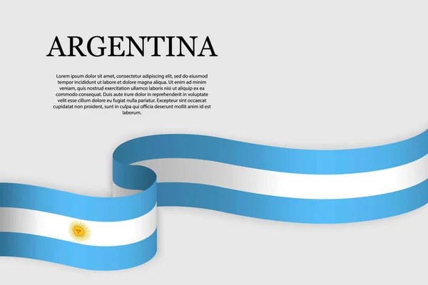 Flaga Wstążki Argentyny Streszczenie Tła — Wektor stockowy