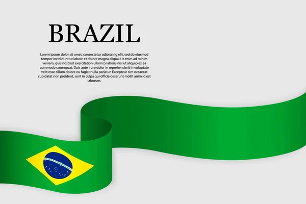 Bandera Cinta Brasil Fondo Abstracto — Archivo Imágenes Vectoriales