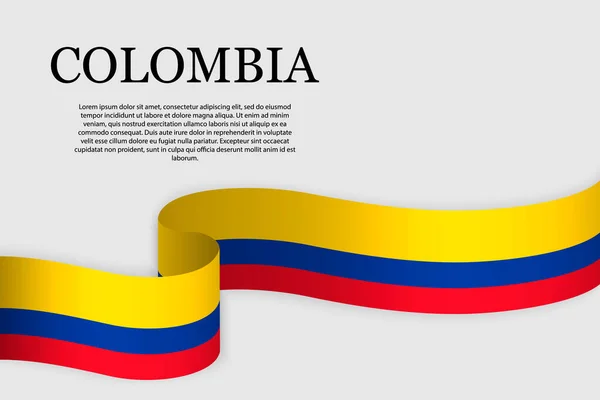 Kolumbia Szalagzászlója Absztrakt Háttér — Stock Vector