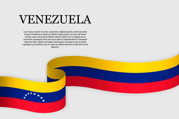 Bandera Cinta Venezuela Fondo Abstracto — Vector de stock