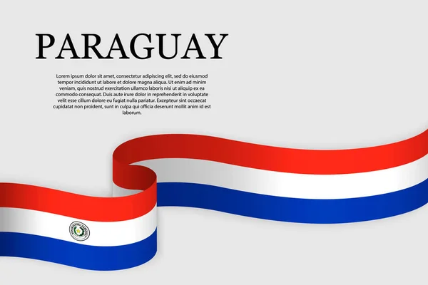 パラグアイのリボン旗 要旨の背景 — ストックベクタ