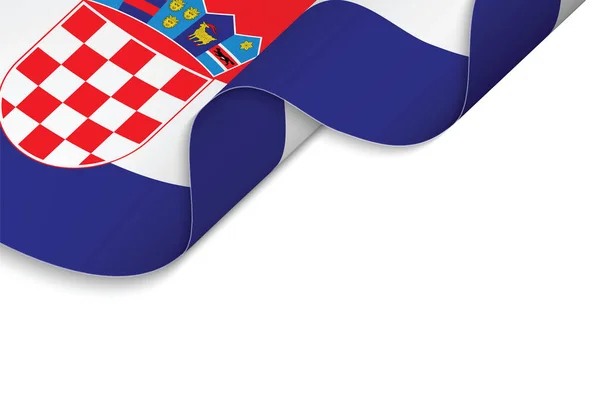 Antecedentes Com Bandeira Ondulante Croácia — Vetor de Stock