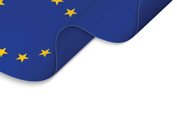 Latar Belakang Dengan Melambaikan Bendera Eropa - Stok Vektor