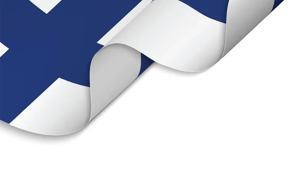 Antecedentes Com Bandeira Ondulada Finlândia — Vetor de Stock