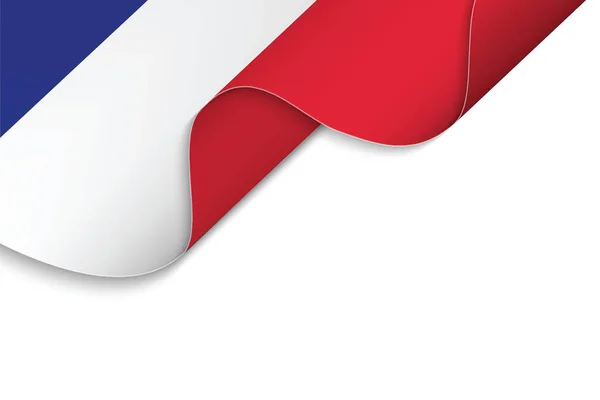 프랑스의 흔들리는 깃발로 둘러싸인 — 스톡 벡터