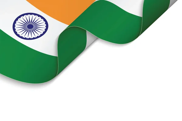 Antecedentes Com Bandeira Ondulante Índia —  Vetores de Stock